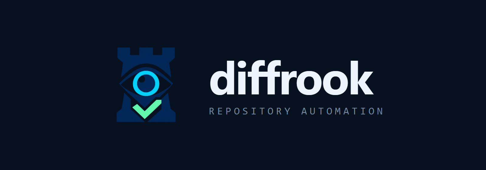 Diffrook logo with wordmark on a dark background
